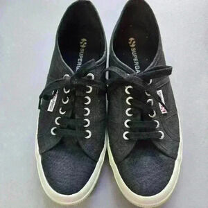 Superga Classic Black and White Sneakers Tennis Shoes Women's Size 8